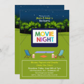 裏庭での映画鑑賞会招待状 招待状 (正面/裏面)