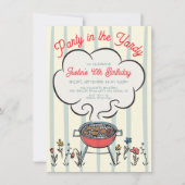 裏庭でのBBQスモークグリルパーティー 招待状 (正面)