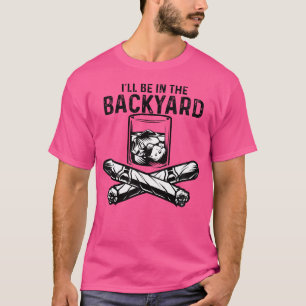 裏庭でシガー・ウイスキー Tシャツ