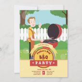 裏庭で男のグリル 招待状 (正面)