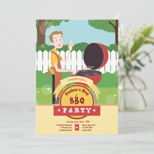 裏庭で男のグリル 招待状 (スタンド正面)