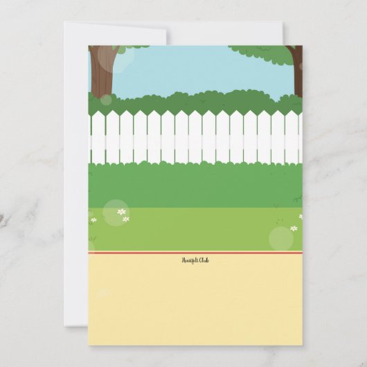 裏庭で男のグリル 招待状 (裏面)