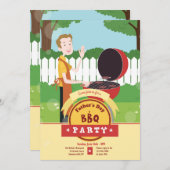 裏庭で男のグリル 招待状 (正面/裏面)