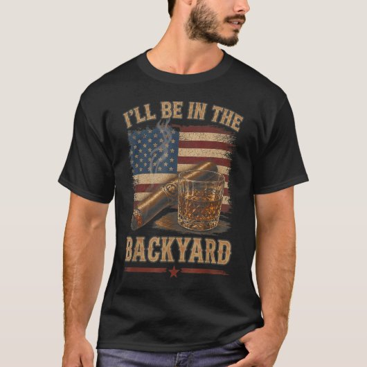 裏庭にいます ビンテージ アメリカ国旗 Tシャツ (正面)