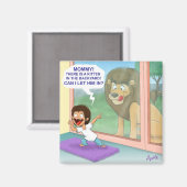 裏庭にかわいい子猫 マグネット (正面/裏面)