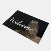 裏庭のアメリカワシミミズク ドアマット (アングル)