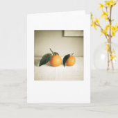 裏庭のオレンジの静物挨拶空白の カード (黄色い花)