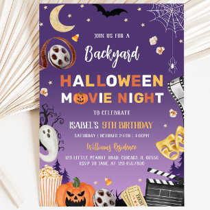 裏庭のハロウィン映画鑑賞会 誕生日パーティー 招待状