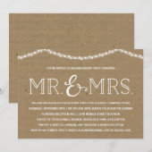 裏庭のバッシュ | 素朴なアニバーサリー・パーティー 招待状 (正面/裏面)