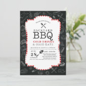 裏庭のバーベキュー招待状 招待状 (スタンド正面)