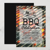 裏庭のバーベキュー | 夏のBBQ グリル 招待状 (正面/裏面)