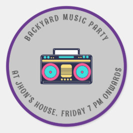 裏庭のパーティーシール ラウンドシール