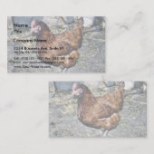 裏庭のブラウンの雌鶏 名刺 (正面/裏面)
