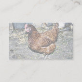裏庭のブラウンの雌鶏 名刺 (裏面)