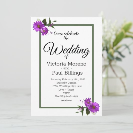 裏庭のラベンダーダイシーの招待状 招待状 (スタンド正面)