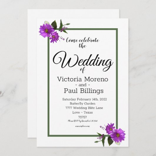 裏庭のラベンダーダイシーの招待状 招待状 (正面/裏面)