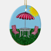裏庭の夏のリラックス セラミックオーナメント (右)
