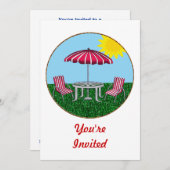 裏庭の夏のリラックス 招待状 (正面/裏面)