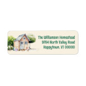 裏庭の小屋のホームステッド返送先ラベル ラベル (正面)