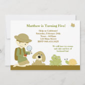 裏庭の探検家の誕生日のパーティの招待状 招待状 (正面)