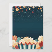 裏庭の映画の夜ポップコーン誕生日パーティー 招待状 (裏面)