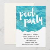 裏庭の水遊びパーティー | プールパーティー 招待状 (正面/裏面)