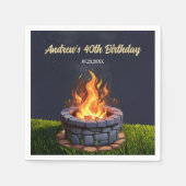 裏庭の火ピット焚き火クックアウト、誕生日BBQ スタンダードカクテルナプキン (正面)