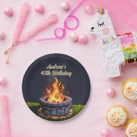 裏庭の火ピット焚き火クックアウト、誕生日BBQ ペーパープレート (パーティー)