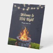 裏庭の火ピット焚き火クックアウト、誕生日BBQ 台座サイン (正面)