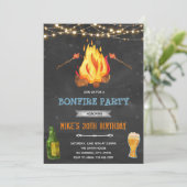 裏庭の焚き火とビール テーマの招待状 招待状 (スタンド正面)