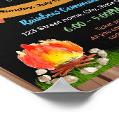 裏庭の焚き火の学校先生テンプレート ポスター (角)