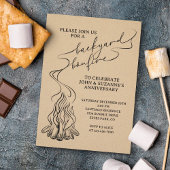 裏庭の焚き火の手描き 招待状