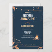 裏庭の焚き火キャンプ屋外バースデーパーティー 招待状 (正面)