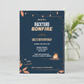 裏庭の焚き火キャンプ屋外バースデーパーティー 招待状 (スタンド正面)