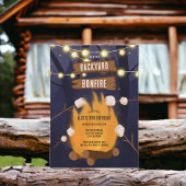 裏庭の焚き火キャンプ屋外バースデーパーティー 招待状