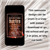 裏庭の焚き火パーティーの招待状 招待状