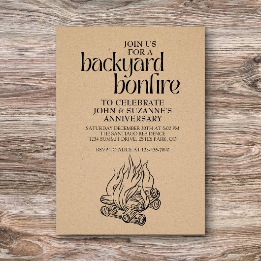 裏庭の焚き火 招待状