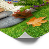 裏庭の猫たち。かわいいおもしろい写真。 ポスター (角)