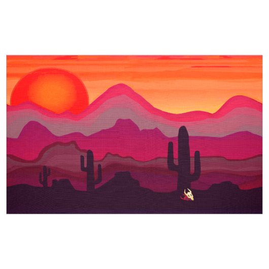 裏庭の砂漠の夕日 ファブリック (ヤード)