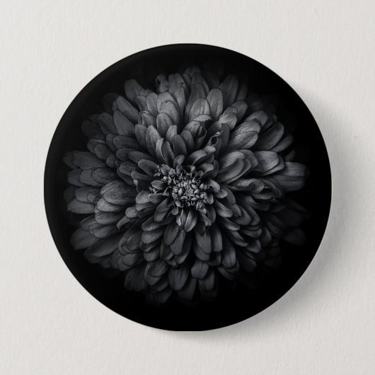 裏庭の花々白と黒68 缶バッジ (正面)