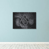 裏庭の花々白と黒No 108 キャンバスプリント (インサイチュ (ウッドフロア))