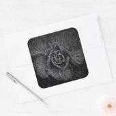 裏庭の花々白と黒No 108 スクエアシール (封筒)