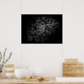 裏庭の花々黒白No 29 ポスター (キッチン)