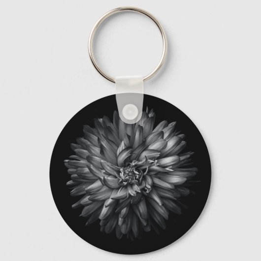 裏庭の花を白黒で 20 キーホルダー (正面)