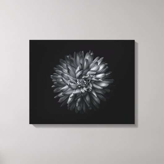 裏庭の花(白黒) 20 キャンバスプリント (正面)