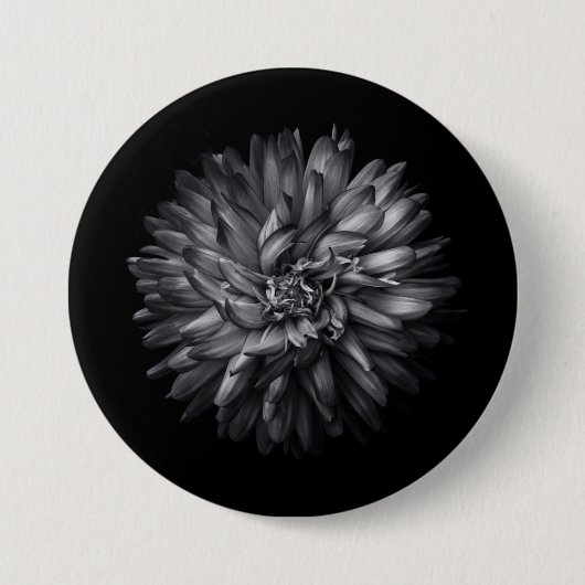 裏庭の花（白黒） 20 缶バッジ (正面)