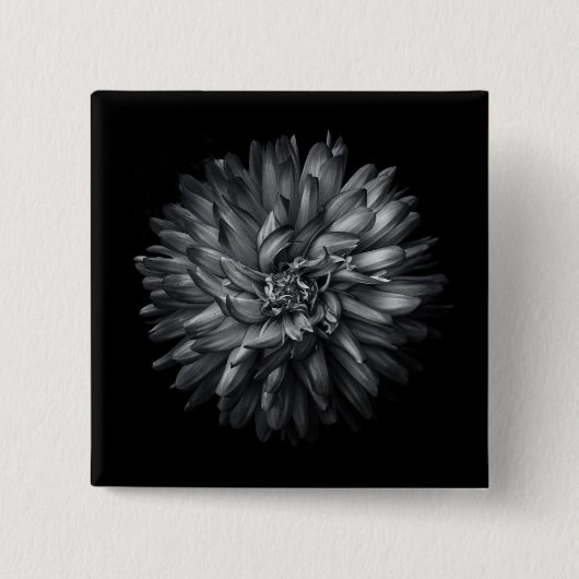 裏庭の花(白黒) 20 缶バッジ (正面)