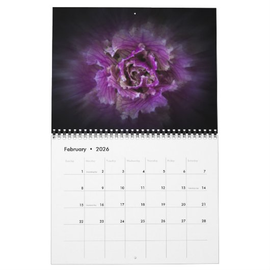 裏庭の花No 42カラーフローバージョン カレンダー (2月 2026)