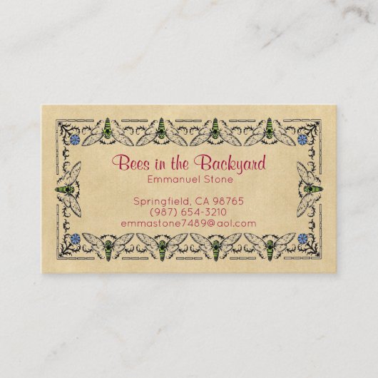 『裏庭の蜂飼いのセピア』 名刺 (正面)