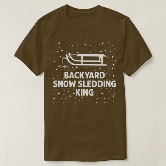 裏庭の雪そりキングおもしろいレクリエーションソール Tシャツ (デザイン正面)
